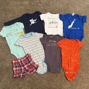 Colorful Baby Onesies Set, Size 6 months